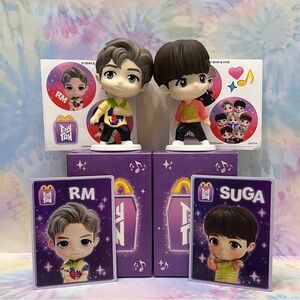 McDonald's Tiny TAN×BTS SUGA #3 & RM #1 Throwback Edition Plus Sticker Sheets